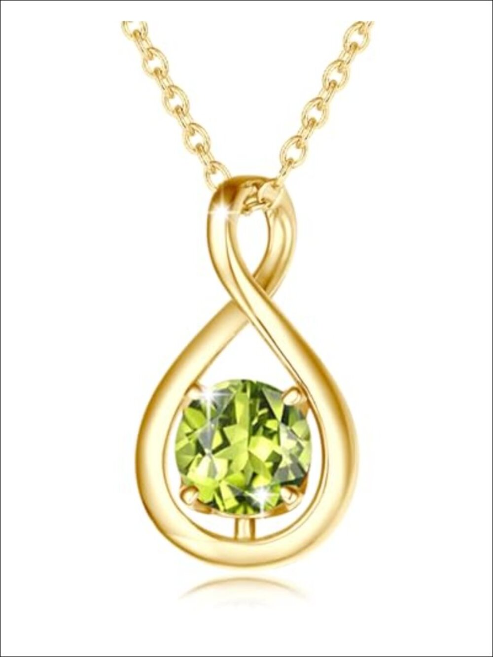 Dainty Infinity Birthstone Necklace Gold Plated 925 Sterling Silver Pendant